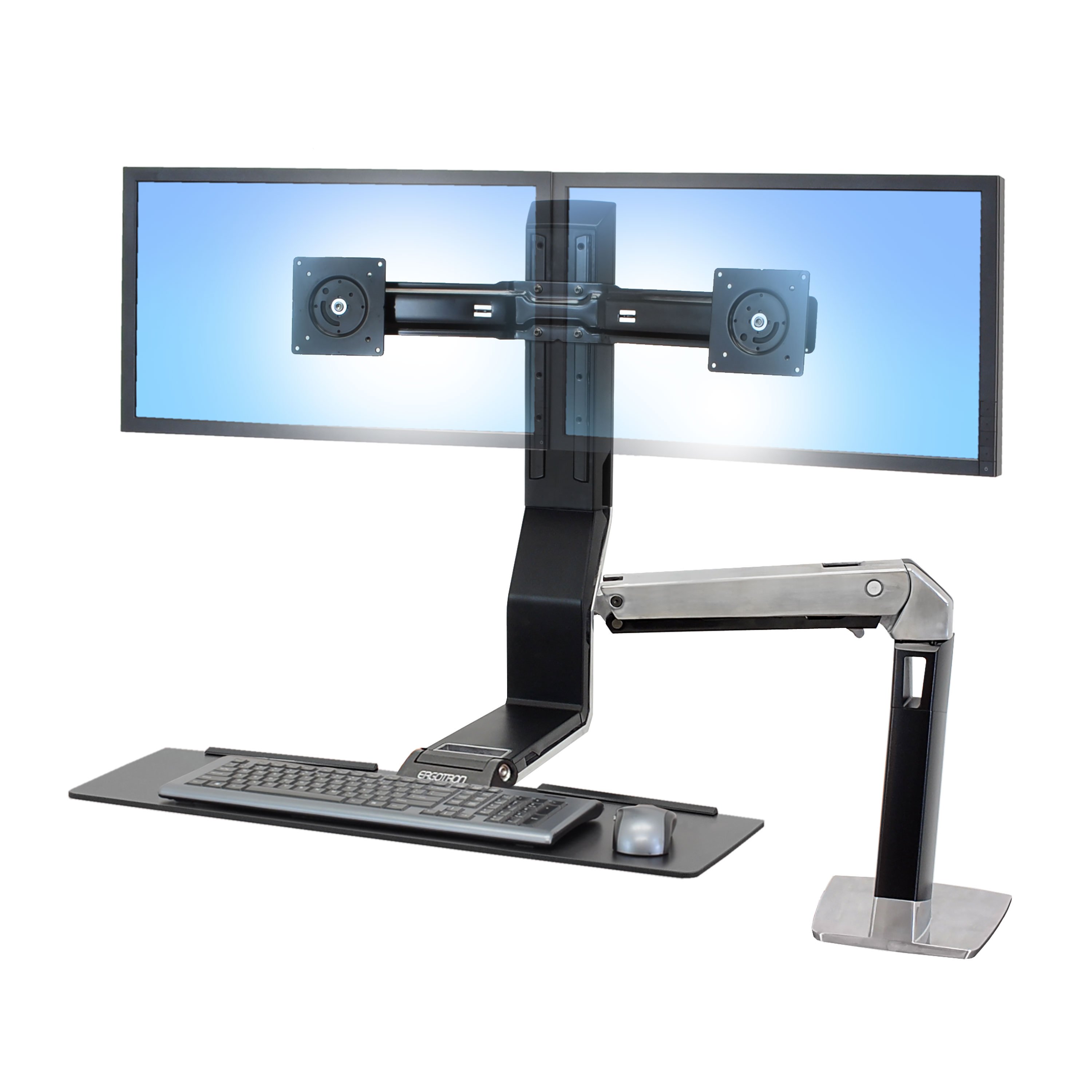 Ergotron 24-257-026 WorkFit-A, Dual Monitor Computer Stand Up Desk