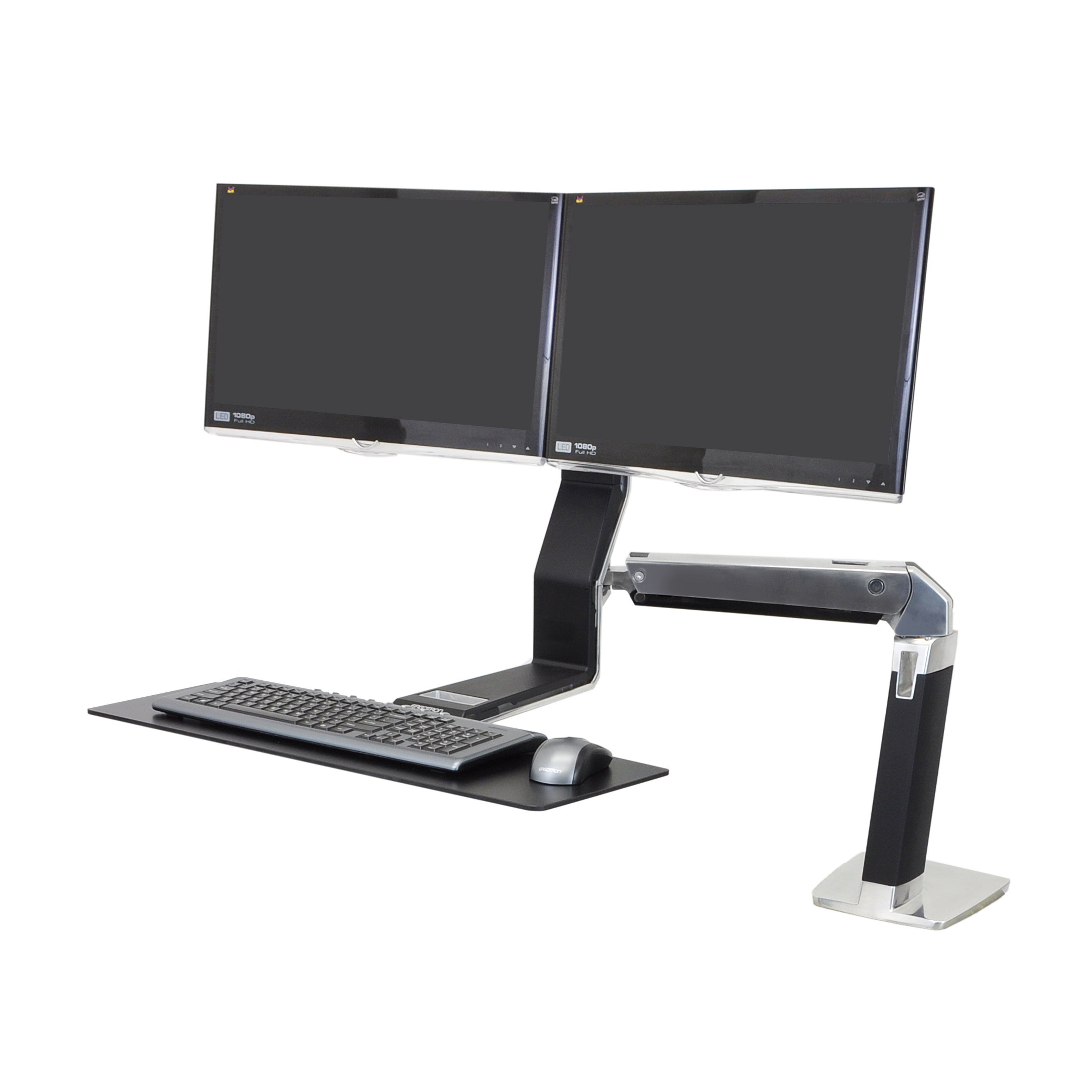 Dual Monitor Arms Fully Adjustable Desk Mount Full Stand 2 Monitors up to 24” 