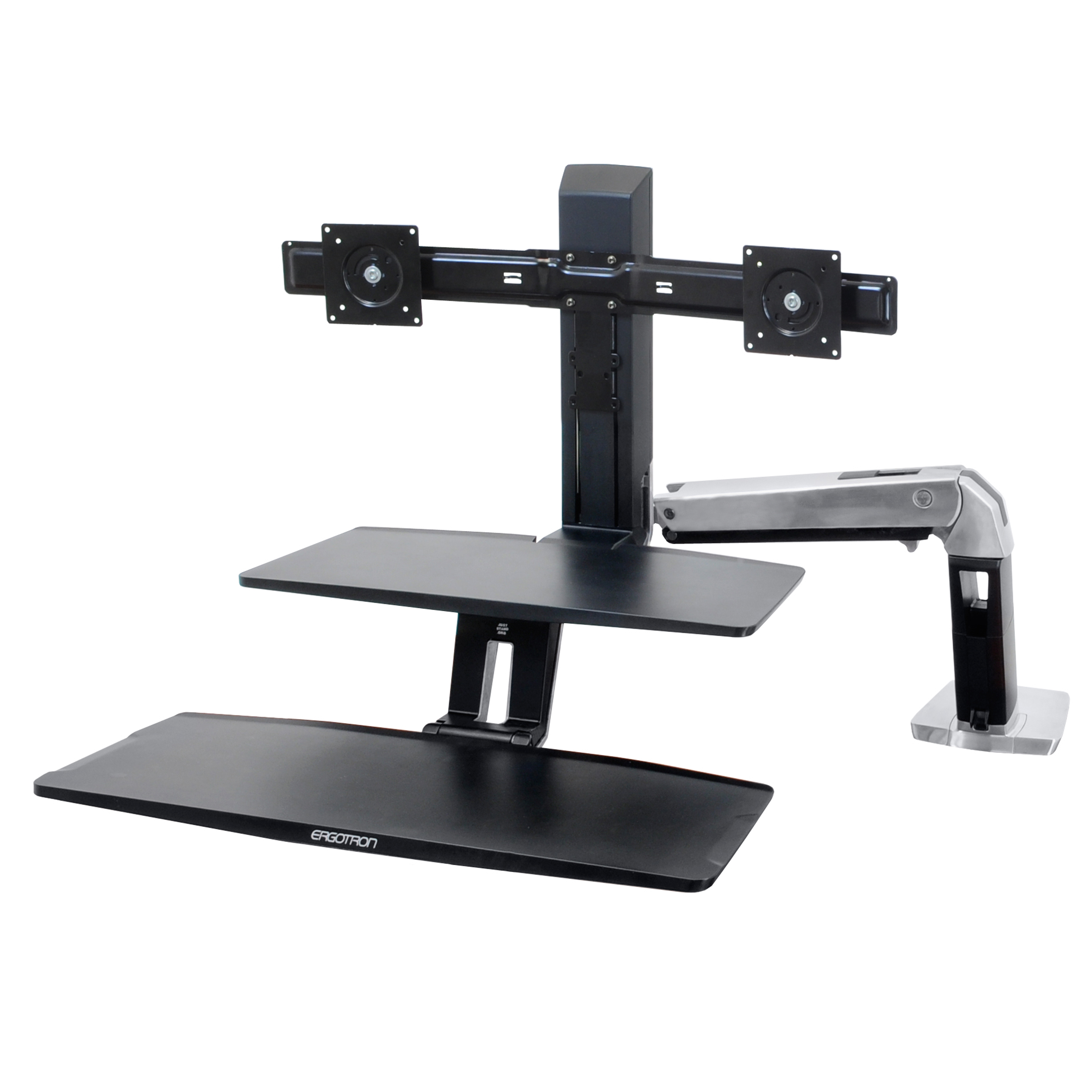 Ergotron WorkFit-A with Suspended Keyboard， Dual - Stand (tray