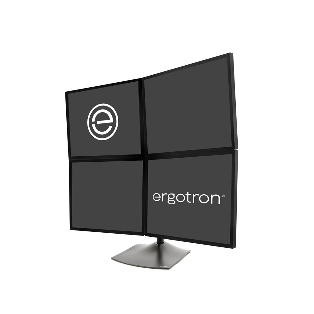 Bras porte-écran double vertical Platinum Series™ sur pied - Ergodistrib