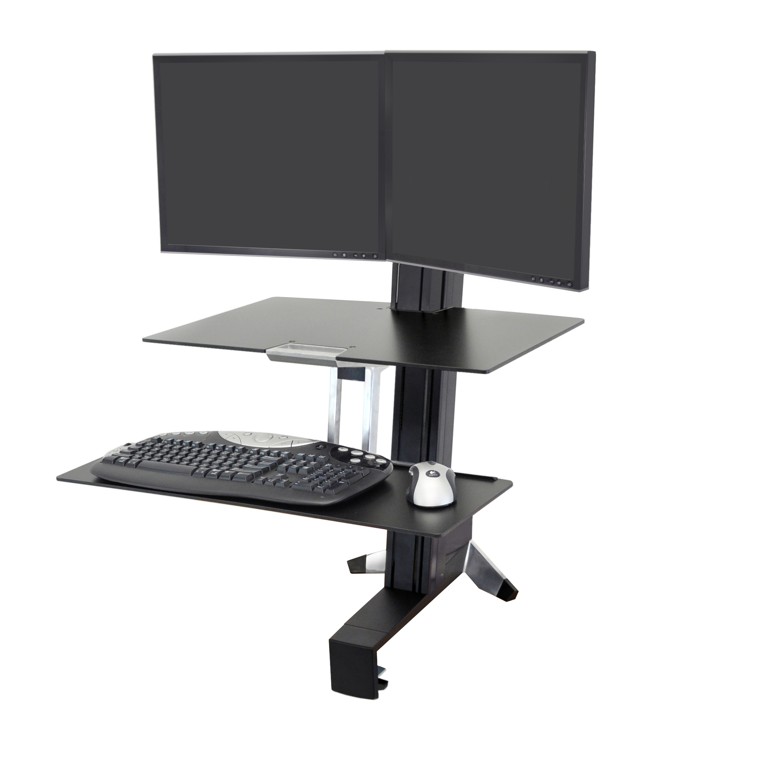 WorkFit-S, Dual Workstation with Worksurface (black)