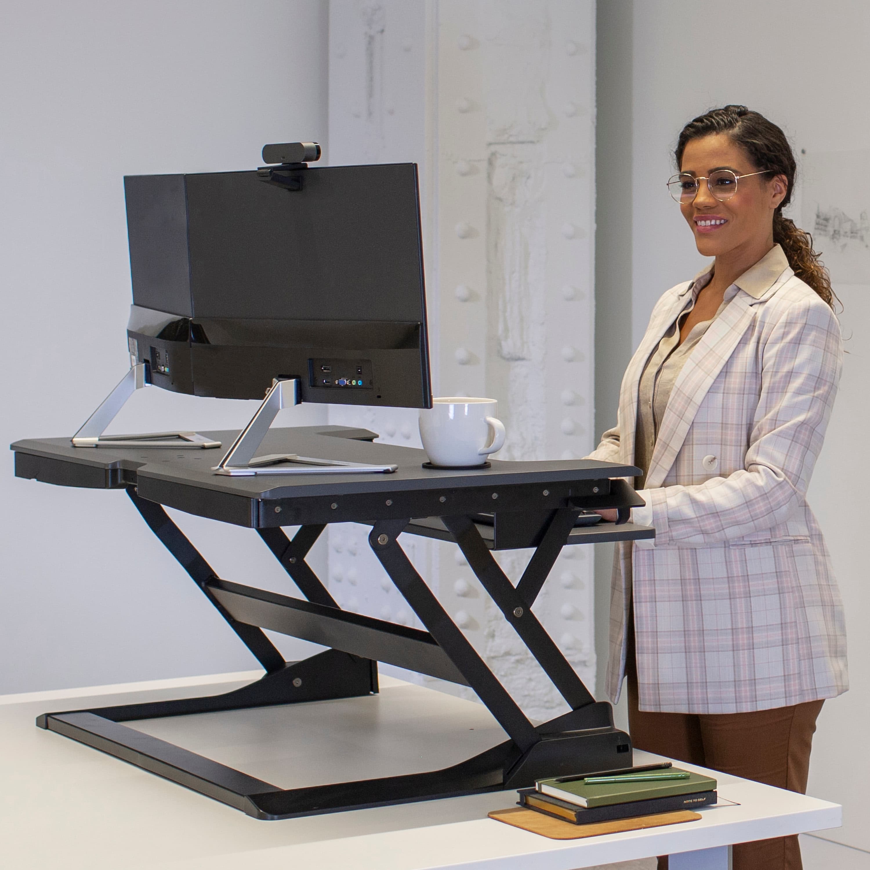 Sit-Stand Desk Converter  WorkFit-TX Height-Adjustable Workstation