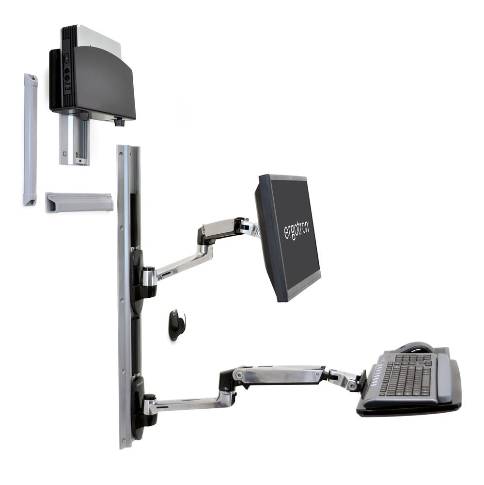 Ergotron LX Wall Mount System with CPU | Keyboard/Monitor Mount