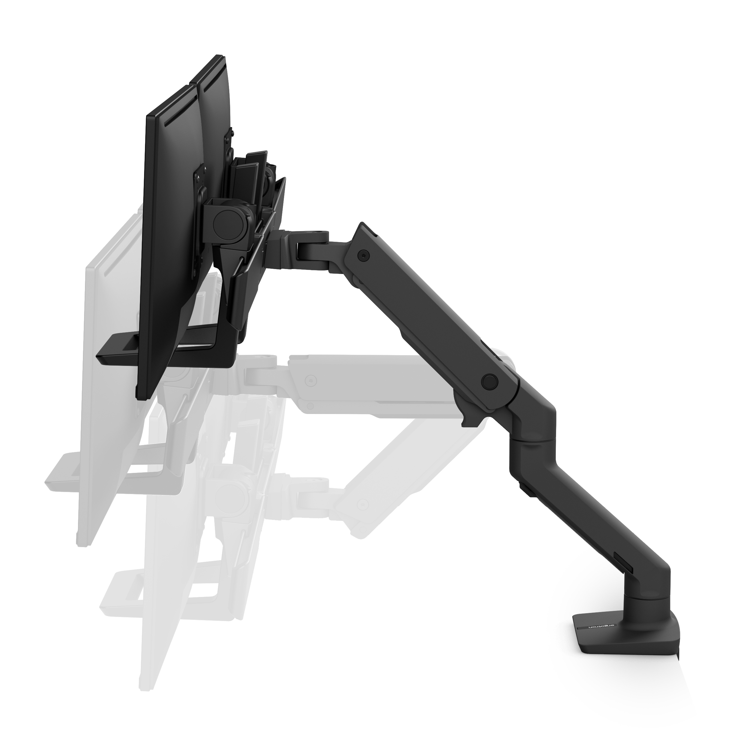 Ergotron HX Desk Dual Monitor Arm Mount, Matte Black