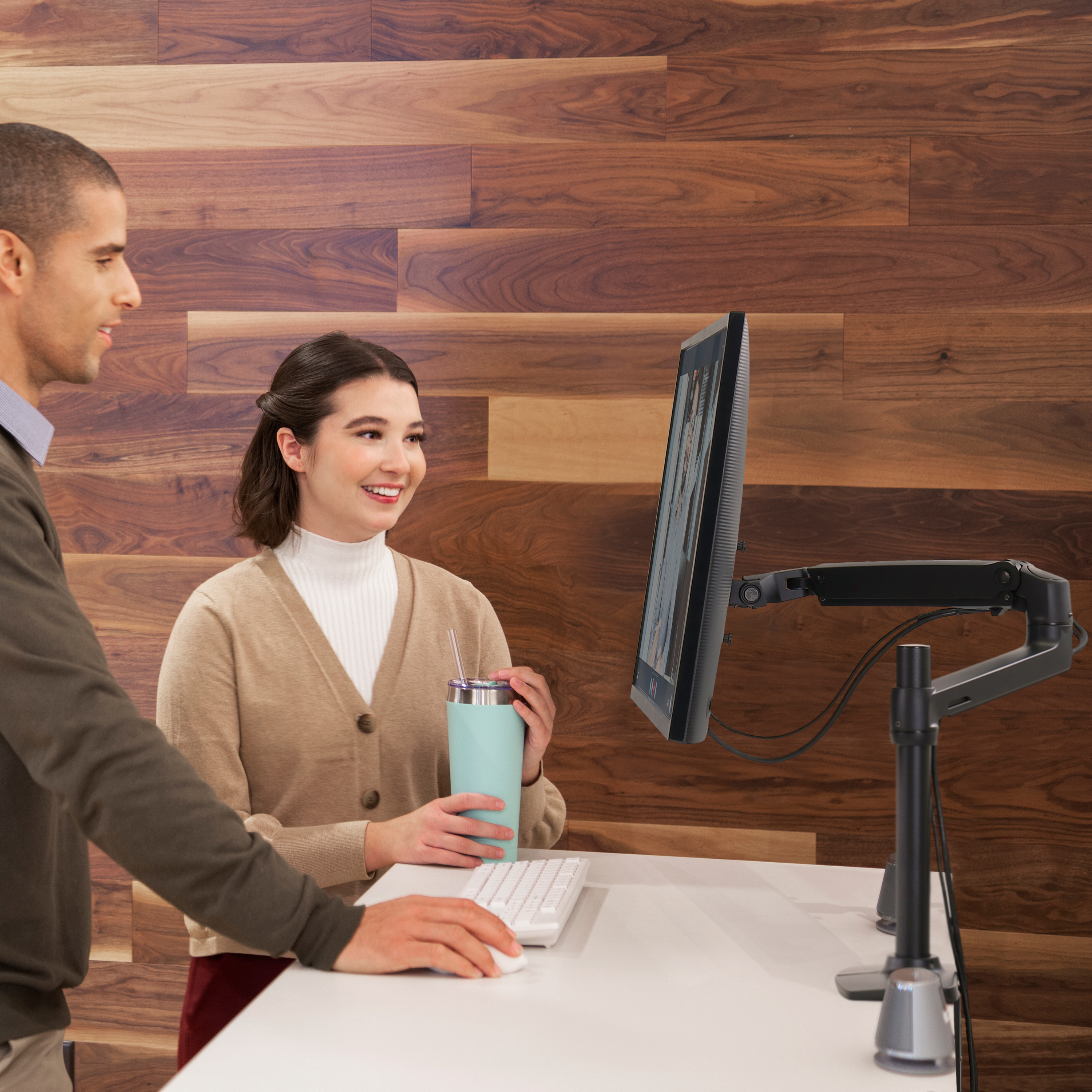Ergotron LX Desk Mount Monitor Arm | Tall Monitor Mount