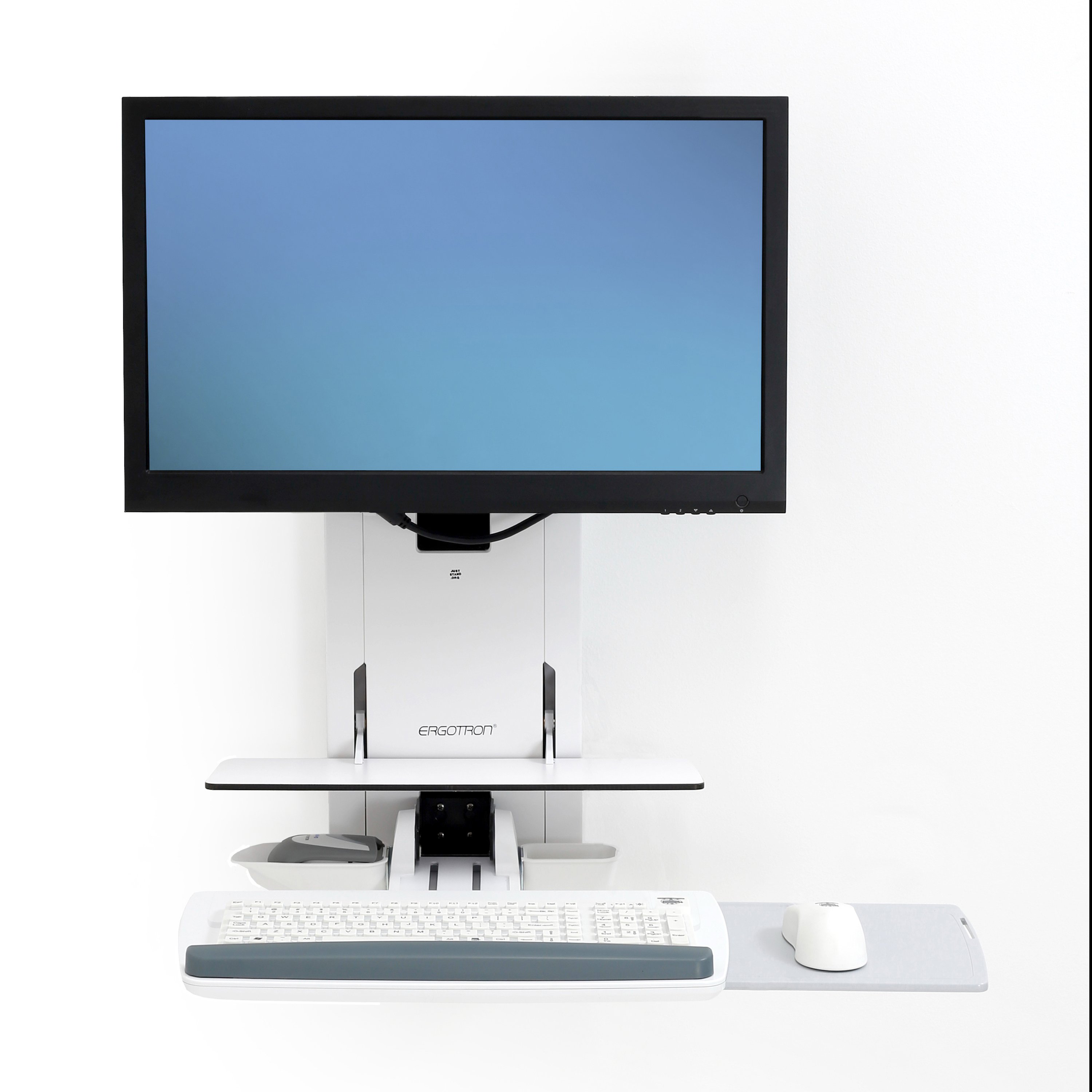 Low Profile Wall Mount Workstation | StyleView Sit-Stand Vertical Lift