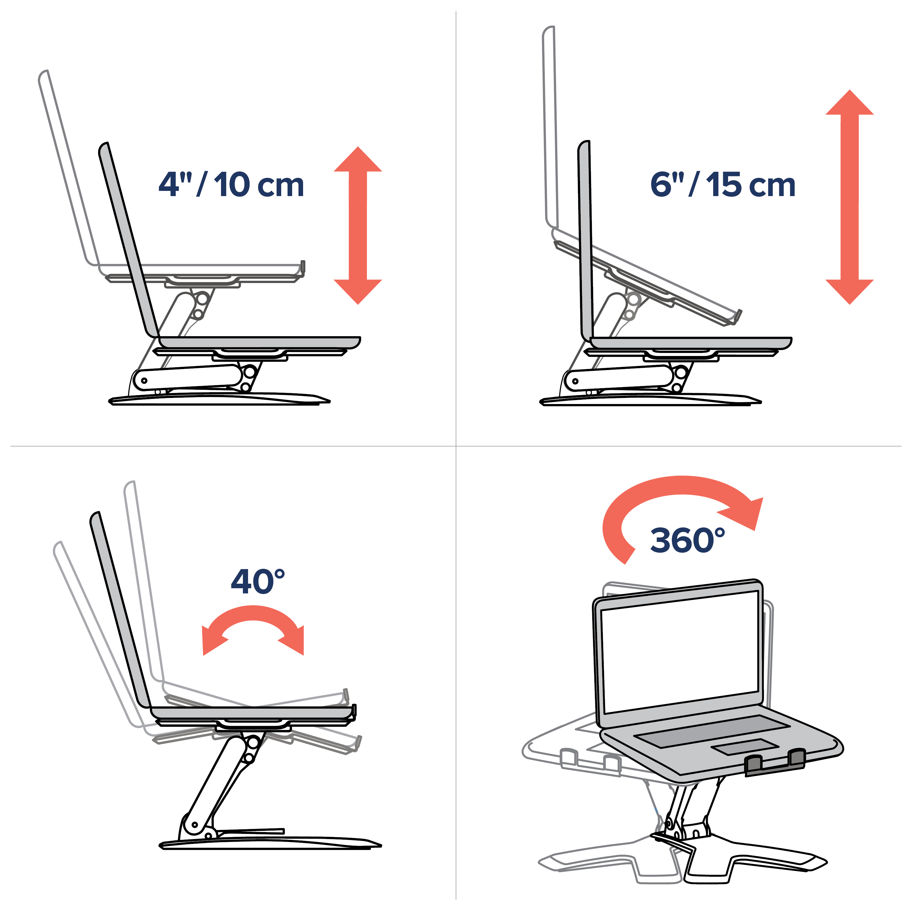 Neo-Flex Laptop Stand  Laptop Stand with Lift, Turn and Tilt