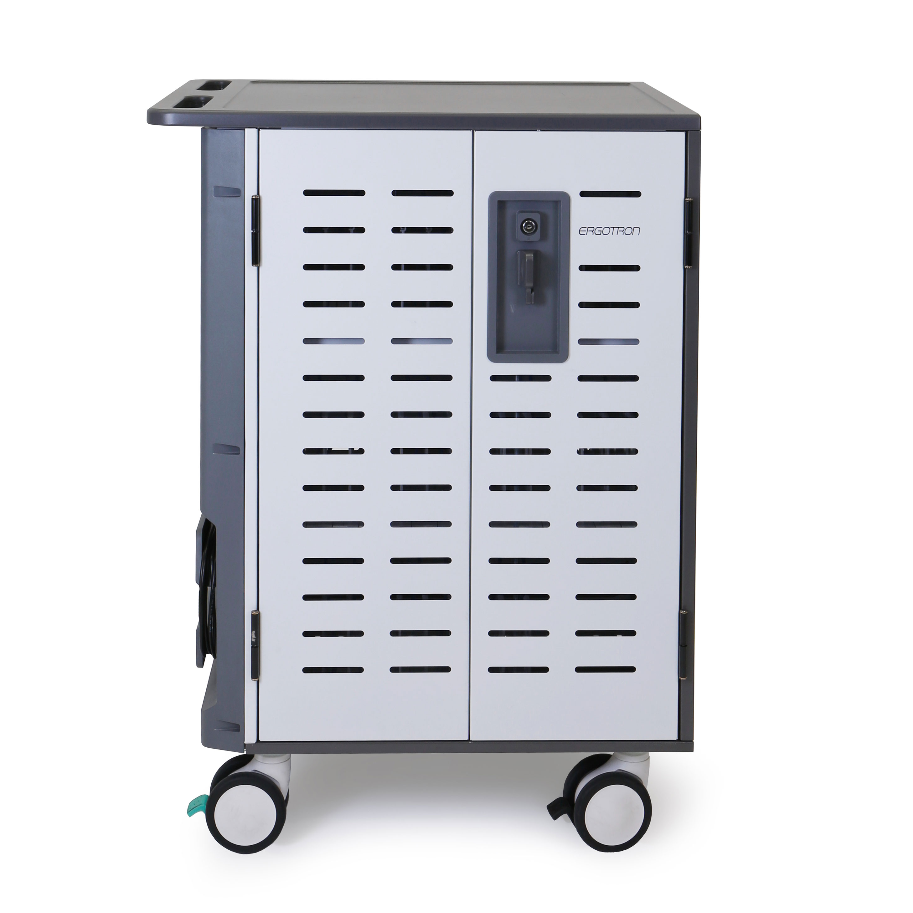 Learniture Carrello Di Ricarica A Parete Per 12 Dispositivi - Armadio Per Laptop, Tablet E Chromebook, Nero, Dimensioni 48,3x38,1x33 Cm
